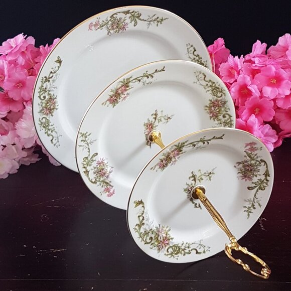 Limoges 3 Tier Cake Stand Wedding Tea Party Dessert Tray Birthday Christmas Gift - Picture 5 of 11
